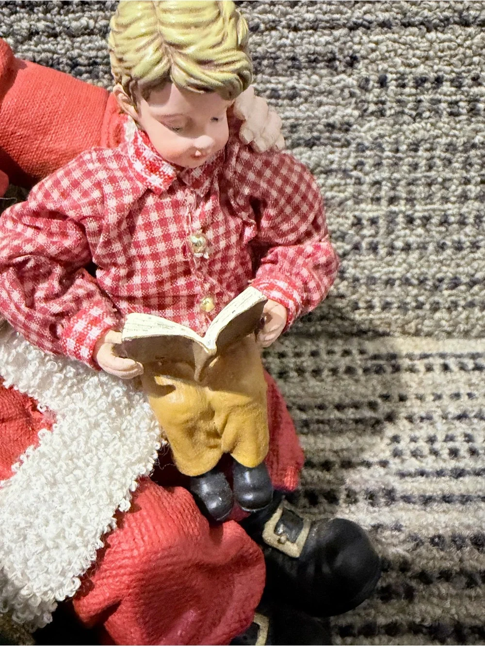 Vintage Dillards Holliday Santa with Child Figurine  Christmas Deco